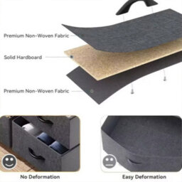 9 Drawer Fabric Dresser Chest Of Drawers Bedroom Bedside Storage Organizer - thumbnail 4