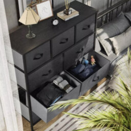 9 Drawer Fabric Dresser Chest Of Drawers Bedroom Bedside Storage Organizer - thumbnail 5