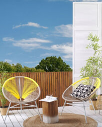 Beliani Set Of 2 Garden Chairs Acapulco Pe Rattan Taupe - thumbnail 2