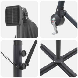 Berkfield Cantilever Banana Parasol Anthracite 249 X 249 X 250 Cm - thumbnail 9