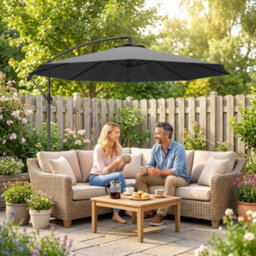 Outsunny 3(M) Banana Parasol Cantilever Umbrella Garden - thumbnail 7