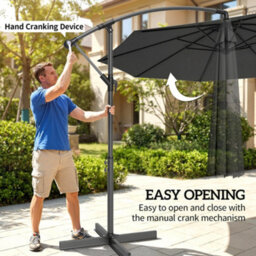 Outsunny 3(M) Banana Parasol Cantilever Umbrella Garden - thumbnail 4