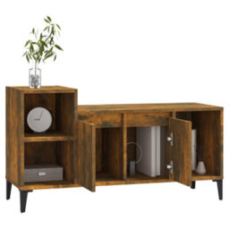 Walplus Tv Cabinet Smoked Oak 100X35X55 Cm Engineered Wood - thumbnail 4