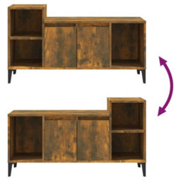 Walplus Tv Cabinet Smoked Oak 100X35X55 Cm Engineered Wood - thumbnail 8