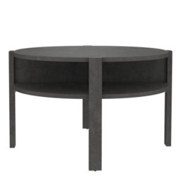 Furniture To Go Tobago Round Coffee Table With Open Shelf In Optic Dark Grey - thumbnail 2