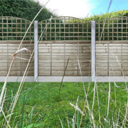 Premier Garden Supplies Arch Top Wooden Trellis Panel 6Ft X 2Ft (4 Pack) Standard Square Lattice Fencing Topper Extension For Climbing Plant Support - thumbnail 3