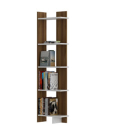 Decorotika Alice Corner Bookcase White & Walnut - thumbnail 3