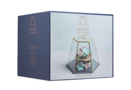Artesà Artesa Geometric Glass Cake Dome, Slate Serving Base Cloche 31 X 27.5 X 25 Cm - thumbnail 3