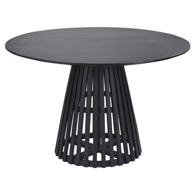 Beliani Dining Table Mesilla Black 120 Cm 120 Cm Acacia Wood - image 1