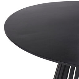 Beliani Dining Table Mesilla Black 120 Cm 120 Cm Acacia Wood - thumbnail 4