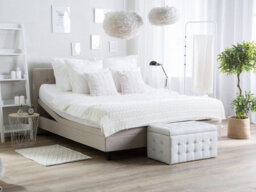 Beliani Adjustable Bed Fabric Duke 160 X 200 Cm (Eu King Size) Beige - thumbnail 2