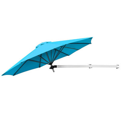 Costway Wall-Mounted Umbrella Water-Proof Cantilever Parasols Tilting Sunshade Umbrella W/ Adjustable Pole - image 1