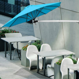 Costway Wall-Mounted Umbrella Water-Proof Cantilever Parasols Tilting Sunshade Umbrella W/ Adjustable Pole - thumbnail 9