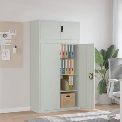 Berkfield File Cabinet Light Grey 90X40X180 Cm Steel - image 1