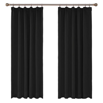 Deconovo Thermal Insulated Blackout Curtains Energy Saving Curtains Pencil Pleat Noise Reducing 42 X 54 Inch Black 2 Panels - image 1