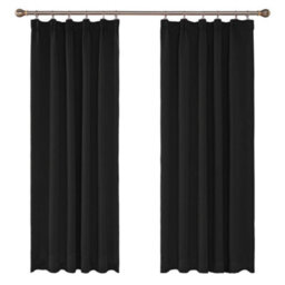 Deconovo Thermal Insulated Blackout Curtains Energy Saving Curtains Pencil Pleat Noise Reducing 42 X 54 Inch Black 2 Panels - thumbnail 1