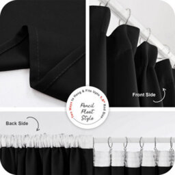 Deconovo Thermal Insulated Blackout Curtains Energy Saving Curtains Pencil Pleat Noise Reducing 42 X 54 Inch Black 2 Panels - thumbnail 4