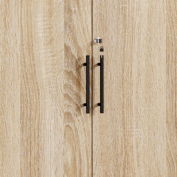 Oak Storage Cabinet 2 Door Lockable Office Cupboard Utility - thumbnail 3