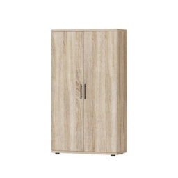 Oak Storage Cabinet 2 Door Lockable Office Cupboard Utility - thumbnail 1