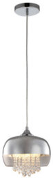 Milagro Luna Pendant 21Cm 1Xe14 Designer Light Crafted From A Chrome Fitting And Glass Shades With Suspended Crystals - thumbnail 9