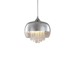 Milagro Luna Pendant 21Cm 1Xe14 Designer Light Crafted From A Chrome Fitting And Glass Shades With Suspended Crystals - thumbnail 2
