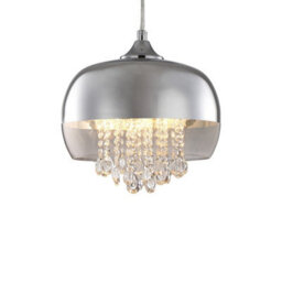 Milagro Luna Pendant 21Cm 1Xe14 Designer Light Crafted From A Chrome Fitting And Glass Shades With Suspended Crystals - thumbnail 3