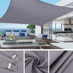 White 3X3M Rectangular Shade Sail Waterproof Uv Resistant - thumbnail 2