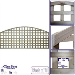 Premier Garden Supplies Arch Top Wooden Trellis Panel 6Ft X 2Ft (3 Pack) Privacy Square Lattice Fencing Topper Extension For Climbing Plant Support - thumbnail 1