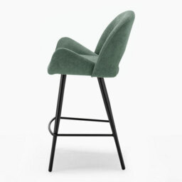 Furniturebox Uk 2X Layla Green Fabric Bar Chairs - thumbnail 5