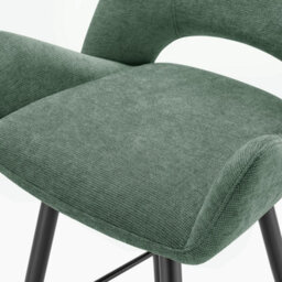 Furniturebox Uk 2X Layla Green Fabric Bar Chairs - thumbnail 7