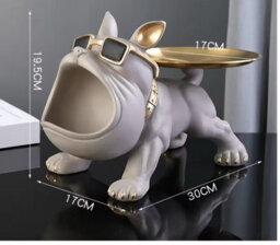 30Cm Home Decor Bulldog Figurine Dog Statue Storage Box Animal Ornament Resin Craft Art Sculpture Figurine Home Puppy Sculpture - thumbnail 2