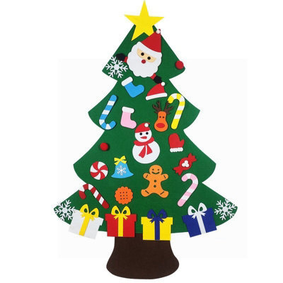 Amorly Diy Felt Christmas Tree For Toddlers,kids Wall Hanging Christmas Tree With 20Pcs Detachable Ornaments,christmas Craft Decorations - image 1