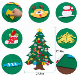 Amorly Diy Felt Christmas Tree For Toddlers,kids Wall Hanging Christmas Tree With 20Pcs Detachable Ornaments,christmas Craft Decorations - thumbnail 2