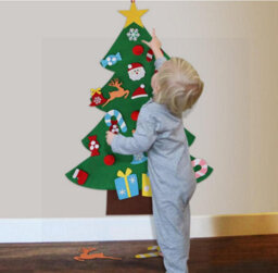 Amorly Diy Felt Christmas Tree For Toddlers,kids Wall Hanging Christmas Tree With 20Pcs Detachable Ornaments,christmas Craft Decorations - thumbnail 4