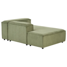 Beliani Right-Hand Chaise Longue Ardal Corduroy Green - thumbnail 8