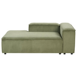 Beliani Right-Hand Chaise Longue Ardal Corduroy Green - thumbnail 4