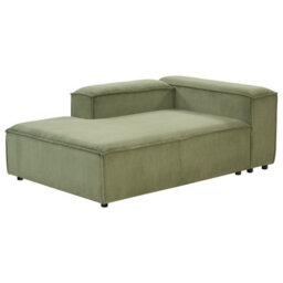 Beliani Right-Hand Chaise Longue Ardal Corduroy Green - thumbnail 5