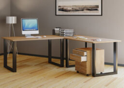Vcm Desk Lona Black / Sonoma Oak H. 76 X W. 220 X D. 160 Cm - thumbnail 2
