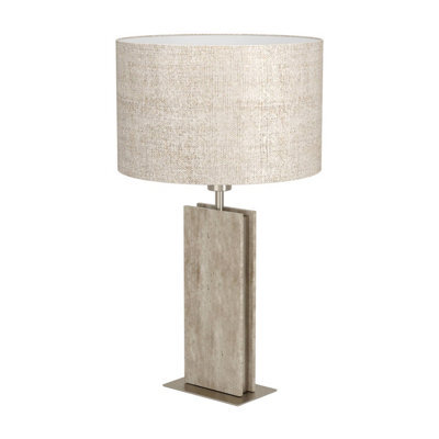 Eglo Belesar Satin Nickel Stone And Steel Table Lamp - image 1