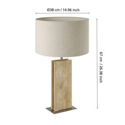 Eglo Belesar Satin Nickel Stone And Steel Table Lamp - thumbnail 4