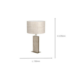 Eglo Belesar Satin Nickel Stone And Steel Table Lamp - thumbnail 5