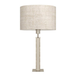 Eglo Belesar Satin Nickel Stone And Steel Table Lamp - thumbnail 2