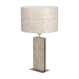 Eglo Belesar Satin Nickel Stone And Steel Table Lamp