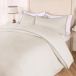 OHS Luxury Duvet Cover Set Piped Edge Soft Quilt Pillowcase Bedding, Double - thumbnail 3