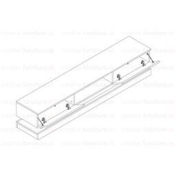 Tv Unit 180Cm Sideboard Cabinet Cupboard Tv Stand Living Room High Gloss Doors - White & Grey - thumbnail 6