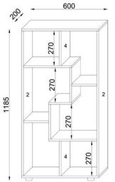 Vcm Wooden Shelf Room Divider Bookshelf Blina - thumbnail 3