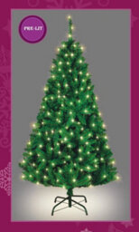 Shatchi 5Ft Pre-Lit Black Bushy Imperial Pine Artificial Deluxe Christmas Tree Hinged Branches Pencil Point Tips - thumbnail 2