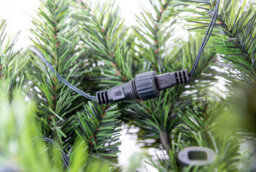 Shatchi 5Ft Pre-Lit Black Bushy Imperial Pine Artificial Deluxe Christmas Tree Hinged Branches Pencil Point Tips - thumbnail 6