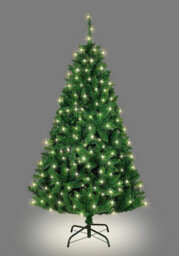 Shatchi 5Ft Pre-Lit Black Bushy Imperial Pine Artificial Deluxe Christmas Tree Hinged Branches Pencil Point Tips - thumbnail 1