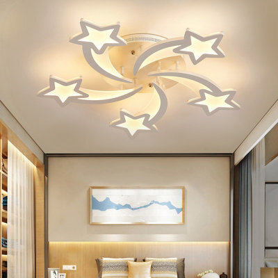 Living And Home Modern 5 Head Childlike Shooting Stars Led Low Energy Ceiling Light Fixture Dimmable